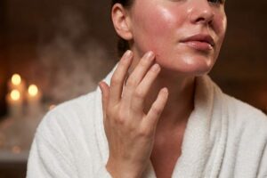 Fresh glowing skin after professional facial treatment