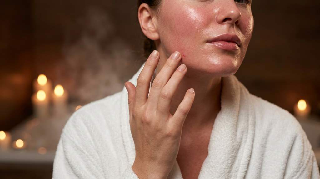 Fresh glowing skin after professional facial treatment